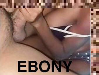 Sexy ebony sucking dick before bed