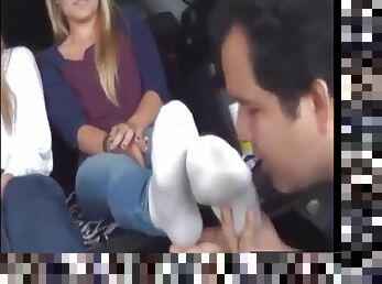 Feet Licking In Car