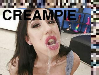 pissing, anal, blowjob, stor-pikk, interracial, milf, deepthroat, creampie, svelging, trekant