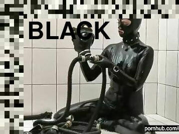 mga-nene, laruan, negro-negra, mais-na-kulay-ang-buhok, fetish, latex, maskara, goma