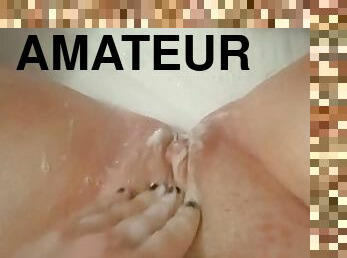 baignade, masturbation, chatte-pussy, amateur, ados, doigtage, douche, solo, rasé