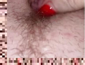 watch me up close - hairy pussy clit play