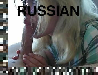 russisk, amatør, blowjob, deepthroat, cum, oral, pikk, røff, suging