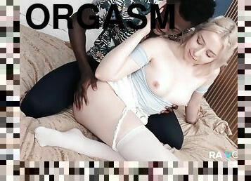 Interracial lovers have an orgasm together