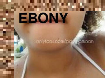 Ebony Babe Caught Public Titty Play