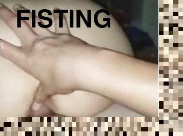Bitch riding my dick and fist