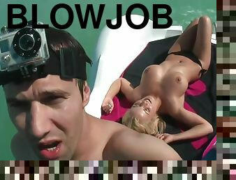 Hot Blonde Big Sexy Tits Threesome Sex On Pedal Boat