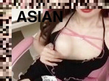 asian, pelancapan, pondan, ladyboy, merangsangkan-zakar, thai, solo, filipina