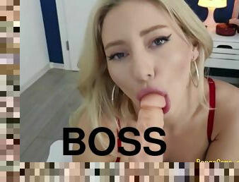 This Blonde Knows How To Work Boss Big Cock On