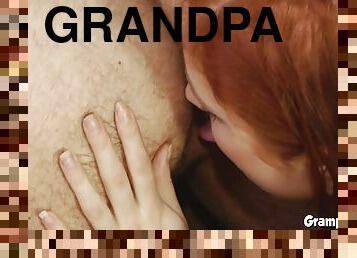 Ass licking teen slut rogered by grandpa