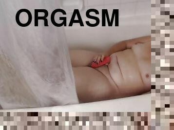 vannis, kliitor, masturbatsioon, orgasm, pritsima, amatöör, mänguasi, kodus-tehtud, väike, dušš