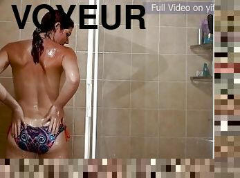 banyo-yapma, amatör, kam, bir-kişiye-oral-seks-yapmak, sapık-voyeur, kızıl-saçlı, ufak-tefek-kadın, duş, tek-kişilik, bikini