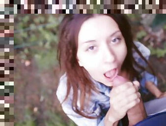 Hot Fucking And Sucking In The Park. Outdoor Sex With Cute Girl (4k 60fps)