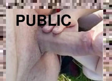 doggy-style, utomhus, publik, amatör, avsugning, par, pov, sprut