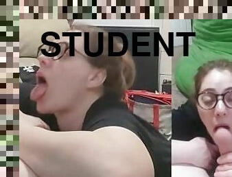 Heather Kane Sucks Off a Lucky Student!