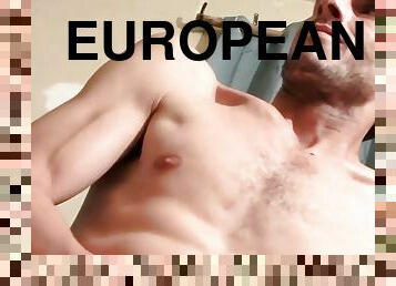 masturbacja, wystrysk-spermy, ogromny-kutas, gej, europejskie, euro, solo, kutas