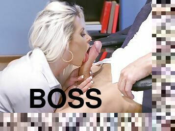 Rachel Roxxx, Ginger Elle And Jean Val Jean In Dirty Secretary Sucking Off Her Boss Under The Desk