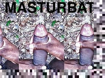 masturbation, cumshot, kåt, ensam, skog, kuk, djungel