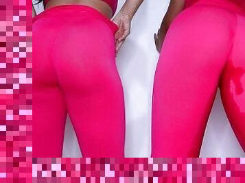 Hot Fit Model Pretty in Pink Peeing in Tight Leggings