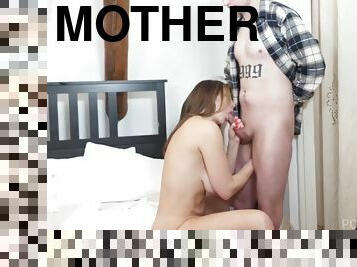 A Mother With Big Milkings Herself Stood Doggy Style In Front Of Her S With Moon Flower