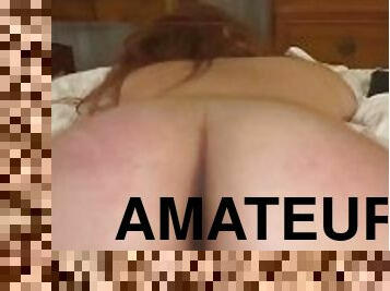 rumpe, doggy, hårete, amatør, anal, leke, latina, creampie, par, rødhåret