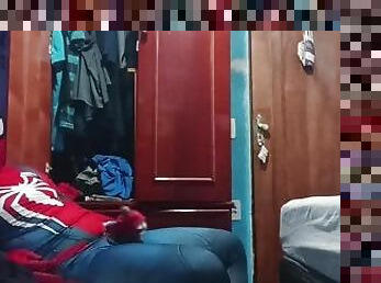 Masturbating in my spiderman suit