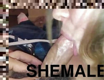 klitoris, hårete, shemale, kone, amatør, blowjob, hjemmelaget, deepthroat, par, svelging