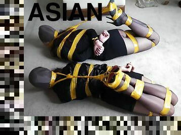 Asian Girls Taped And Hooded