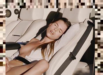 Leony Aprill In Hot Masturbation In A Rolls Royce