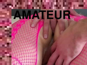 fitta-pussy, amatör, anal, fingerknull, nätstrumpor, rumpa-butt