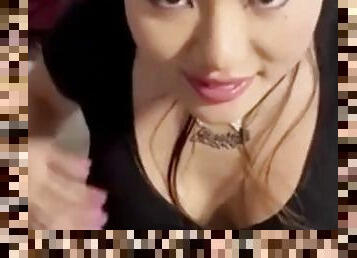 Beautiful Asian amateur gives blowjob POV