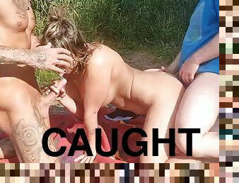 2 guys caught german girl in public and picked her up for mmf threesome