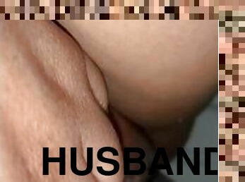 Husband comes on my clit