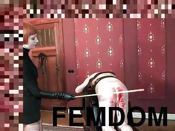 Brutal Femdom Caning