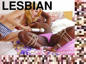 Interracial Lesbian Babes Making Bondage Sex