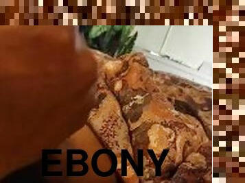 Masterbate then fuck ebony wet pussy