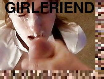 Sexy girlfriend gets a facial