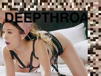 anal, blandede-racer, deepthroat, utrolig, brunette