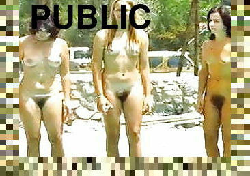 nudiste, public, babes, compilation, pieds, jambes