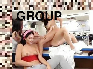 Laundry day turns into fuck orgy