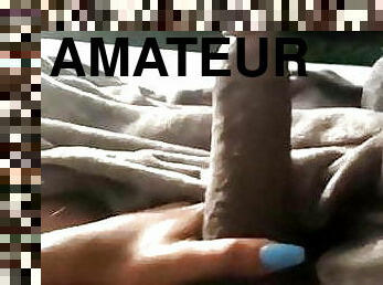 masturbation, transsexuelle, amateur, ébène, énorme-bite, black, solo, bite