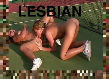 sport, lesbisk, fingret, tennis