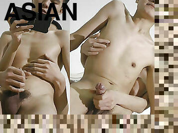 asiatisk, stor-pikk, homofil, handjob, kineser, twink