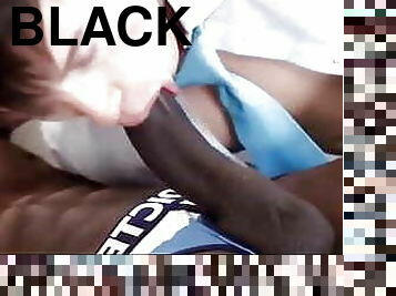 White boy&#039;s ass gets pounded by a giant black cock bareback