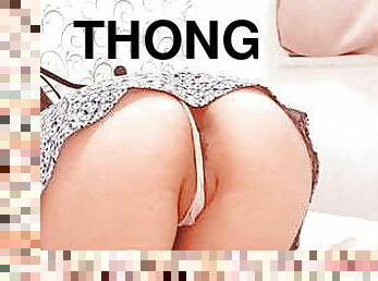  Ass white thong