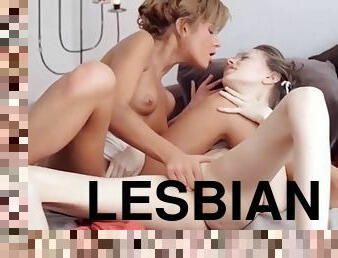 amatööri, lesbo-lesbian, teini, tyttöystävä, nuori-18, pikkurintainen