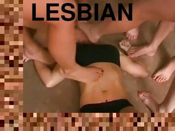lesbienne, hardcore, esclave, pieds, fétiche, branlette-avec-les-pieds, noël