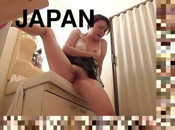 Japanese teen touches vag