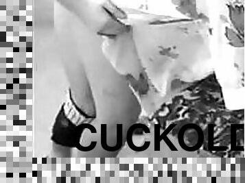 The cuckold films his wife being fucked.