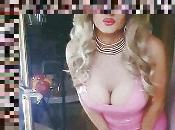 gros-nichons, énorme, transsexuelle, travesti, latex